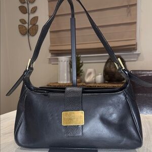 Vintage Kenneth Cole New York Black Leather Hobo Bag